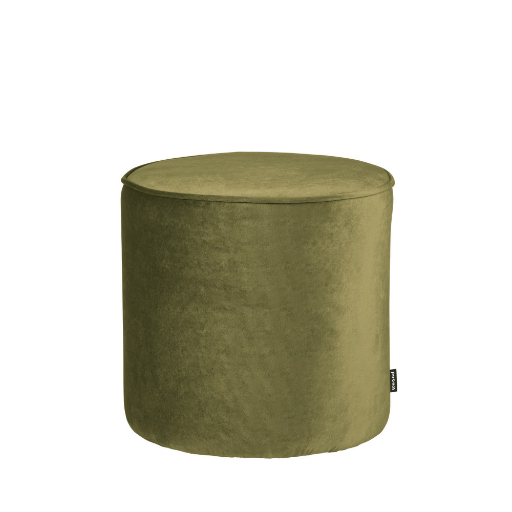 Sara - Pouf rond velours L - Couleur - Vert olive