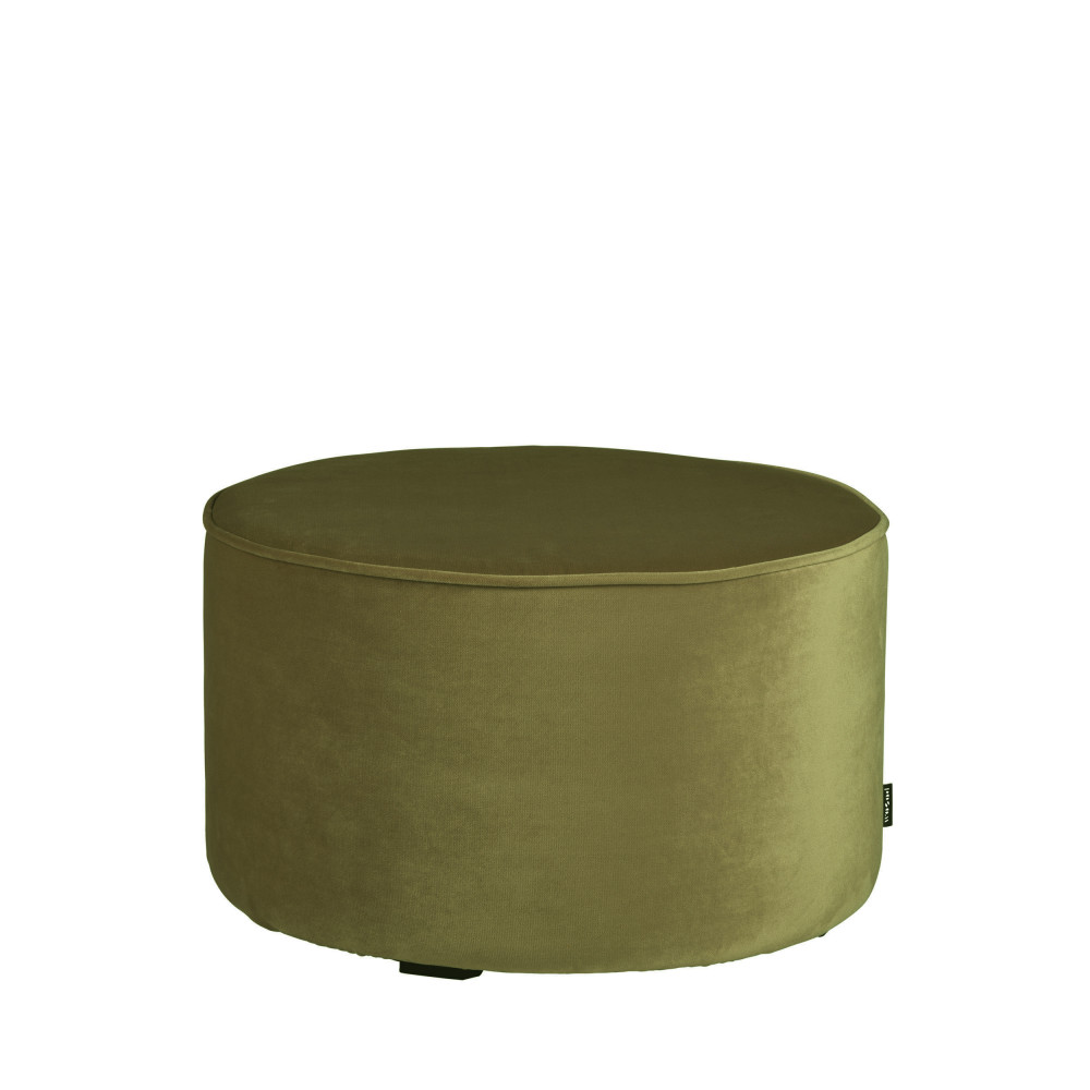 sara - pouf rond velours s - couleur - vert olive