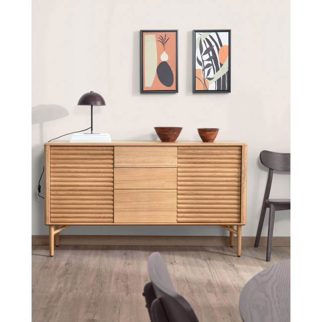 Lenon - Buffet 2 portes 3 tiroirs en bois