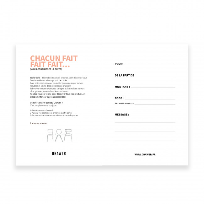 Carte cadeau Drawer