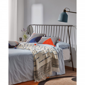 Ginnie - Plaid bicolore en coton 130x170cm