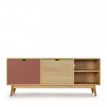 Meuble TV design 2 portes chêne Ström