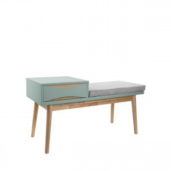 Buoyant - Banc en bois et tissu avec tiroir