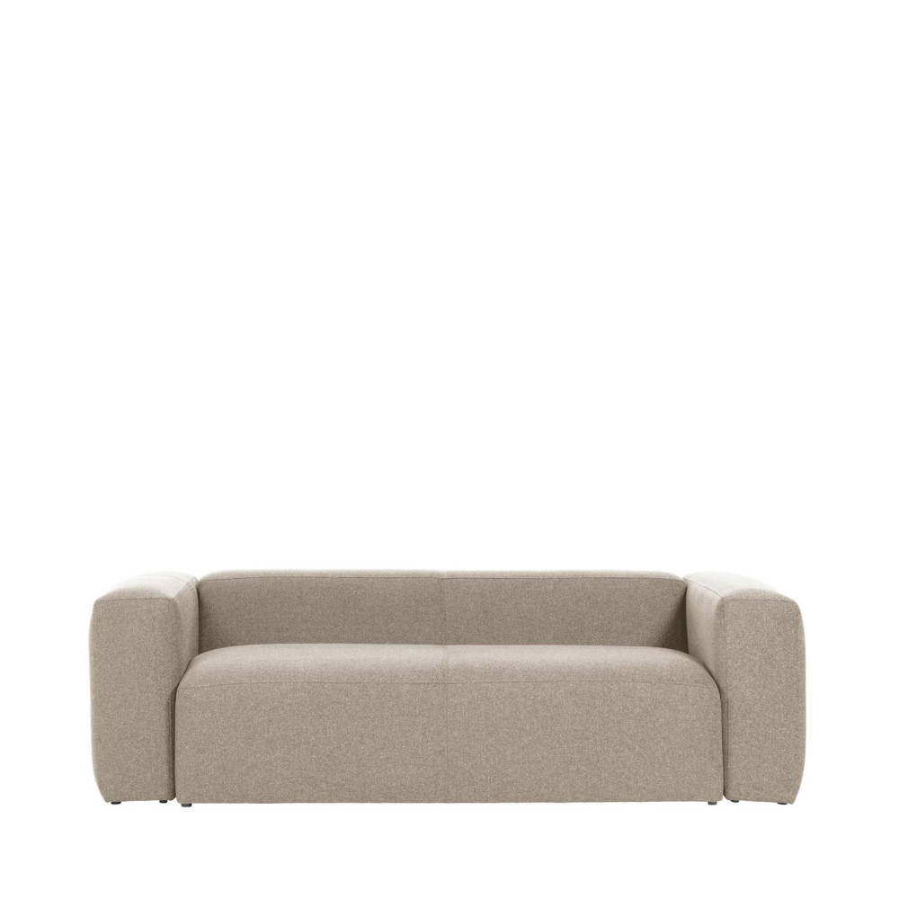 Canapé droit 2 places Beige Tissu Scandinave Confort Promotion