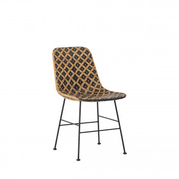 Kitty - Chaise en métal et rotin