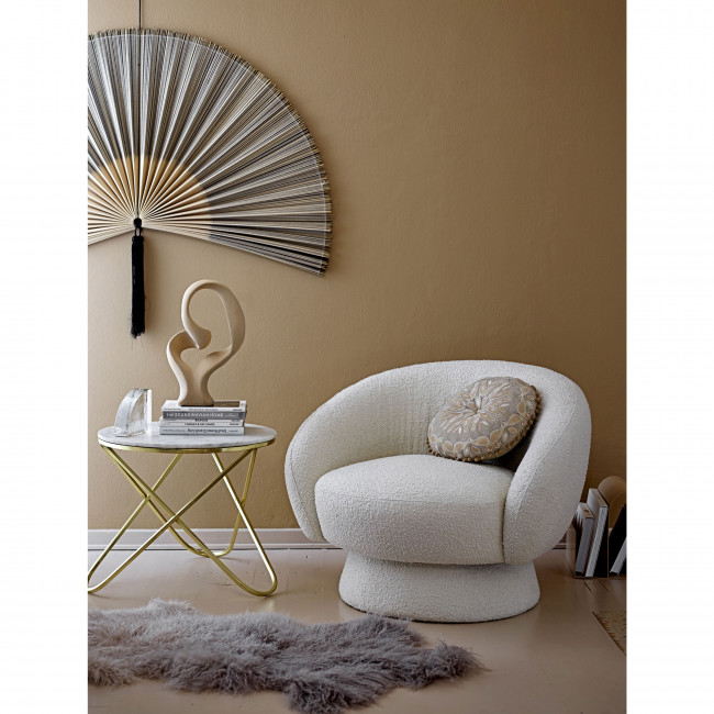 Ted - Fauteuil lounge en tissu bouclette