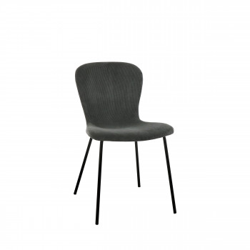 Daia - 2 chaises en velours pieds métal