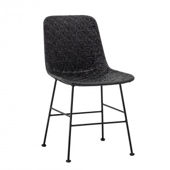 Kitty - Chaise en métal et rotin