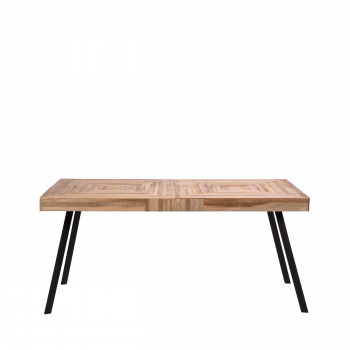 Pamenang - Table à manger en métal et teck recyclé 160x80cm