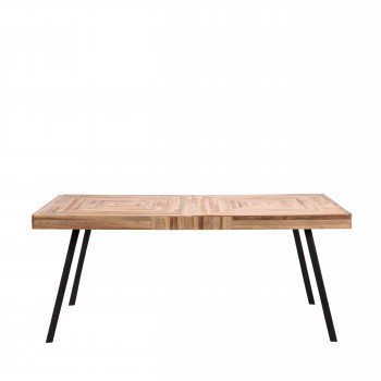 Pamenang - Table en métal et teck recyclé 180x90cm