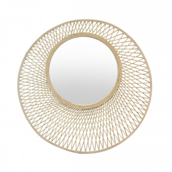 Bakari - Miroir rond en rotin ⌀80 cm
