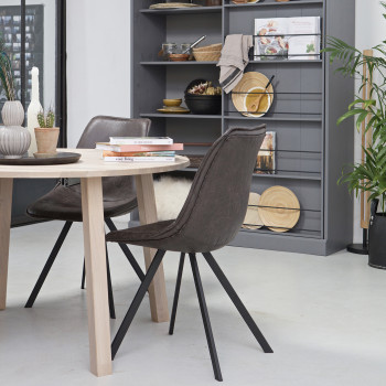 Lot de 2 chaises en similicuir Swen