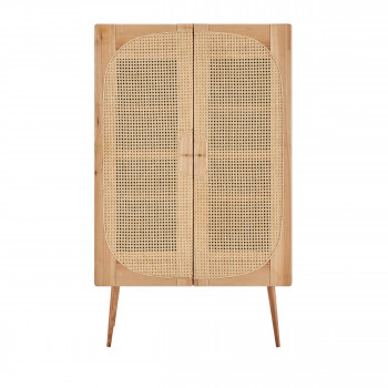 Ostnor - Buffet haut en bois et cannage