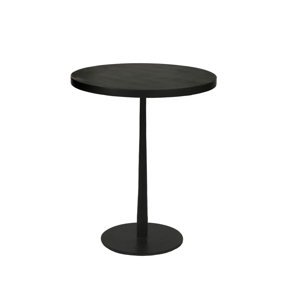 Bistro - Table de bistrot ronde en bois et métal ø50cm - Couleur - Noir