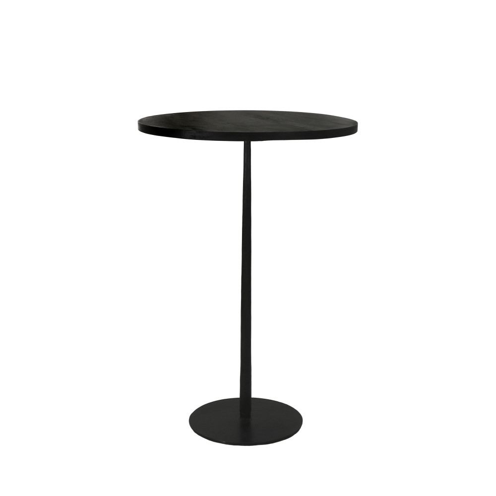 Bistro - Table de bar ronde en bois et métal ø70cm - Couleur - Noir