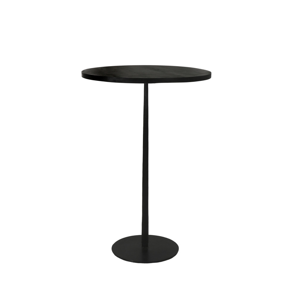 bistro - table de bar ronde en bois et métal ø70cm - couleur - noir