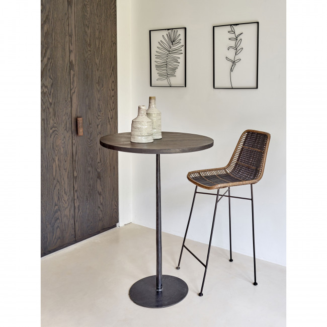 Bistro - Table de bar ronde en bois et métal ø70cm