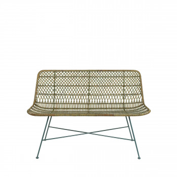 Rodos - Banc en rotin et métal 118cm