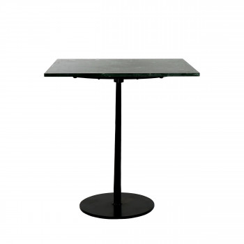 Bistro - Table de bistrot carrée en marbre et métal 70x70cm