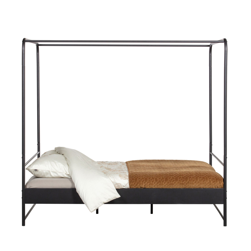 bunk - lit en métal 160x200cm - couleur - noir