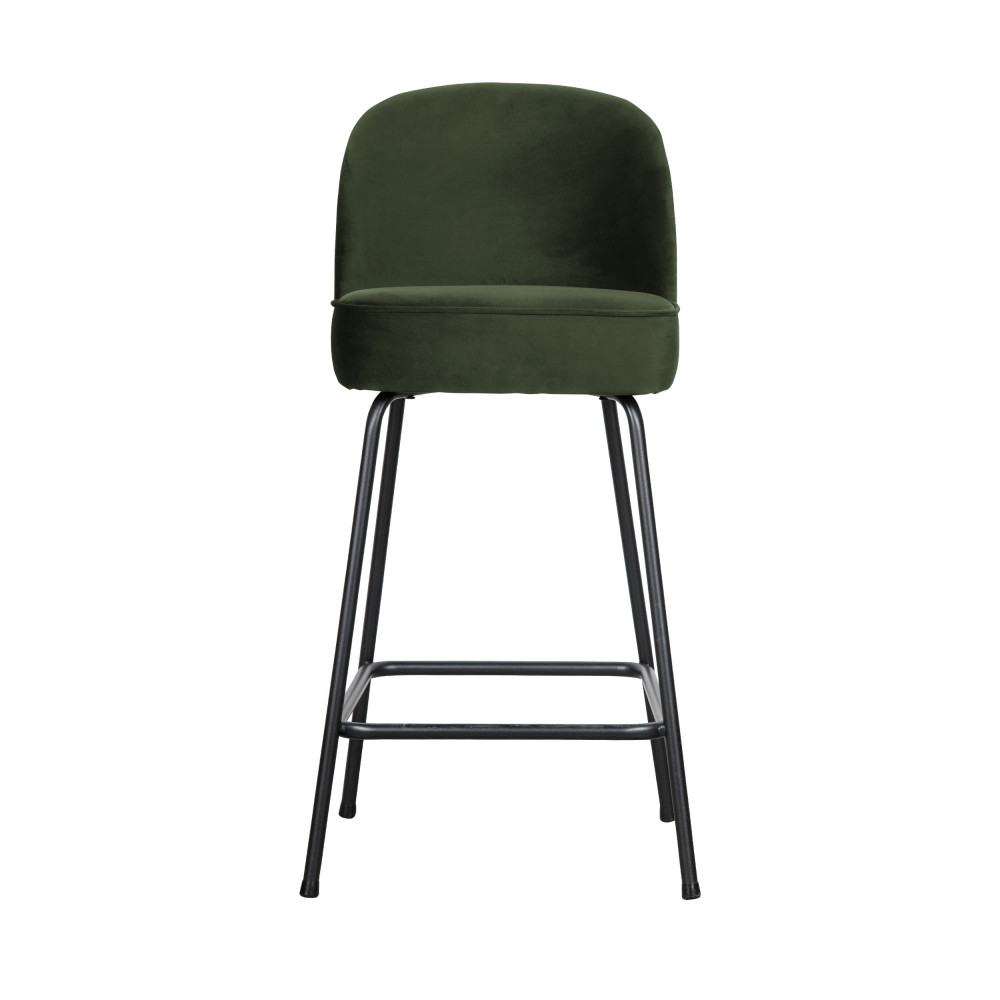 Vogue - Tabouret de bar en velours 65cm - Couleur - Vert kaki