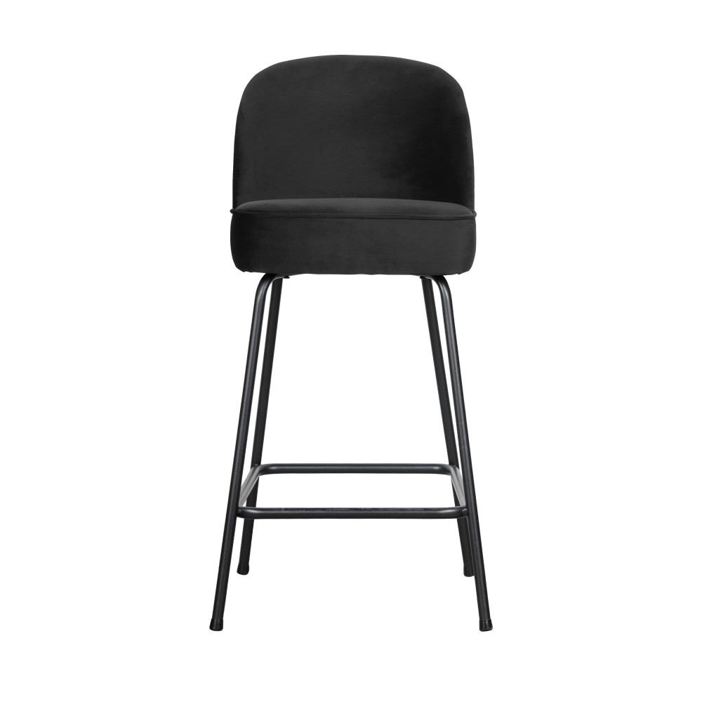 Vogue - Tabouret de bar en velours 65cm - Couleur - Noir