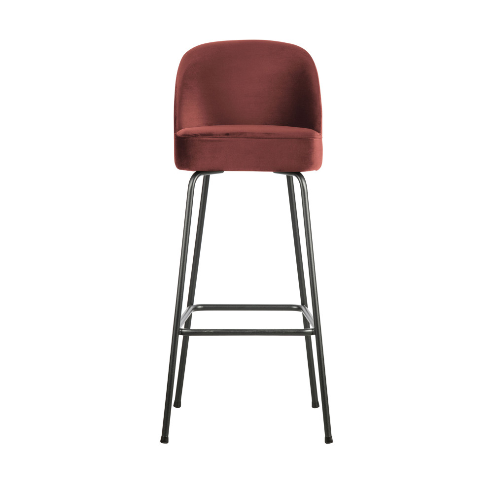 Vogue - Tabouret de bar en velours 80cm - Couleur - Grenat