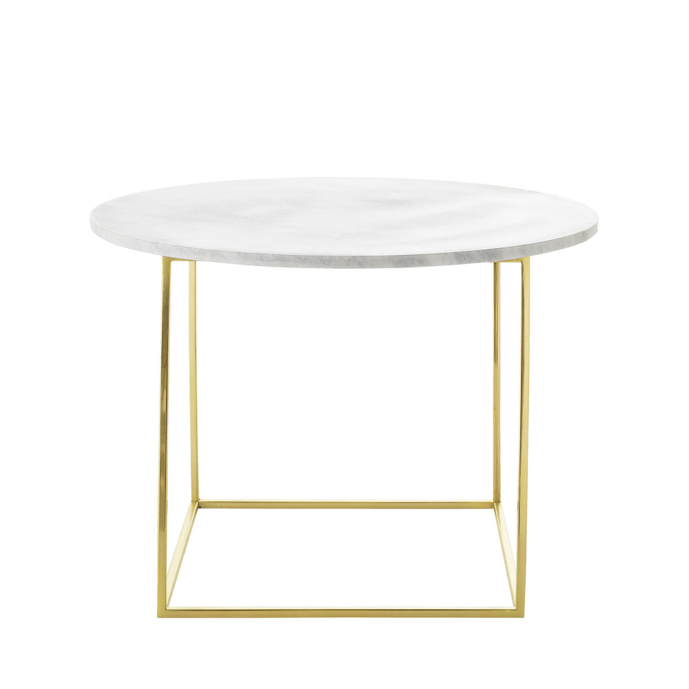 Table Basse Ronde En Marbre Et Metal O60cm Bloomingville Eva Drawer
