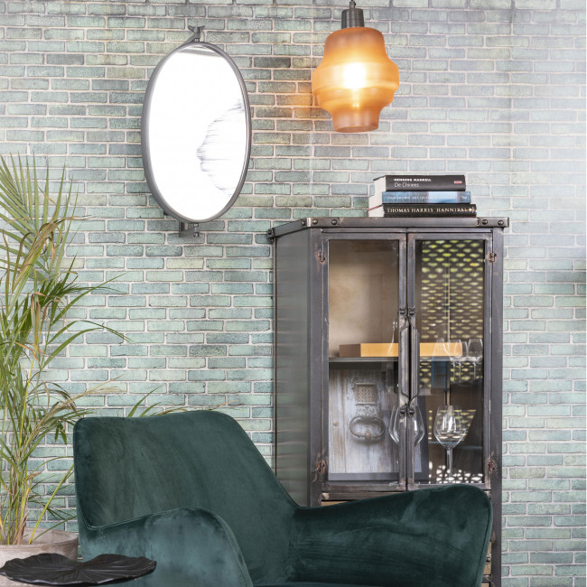 Lara - Miroir ovale en métal