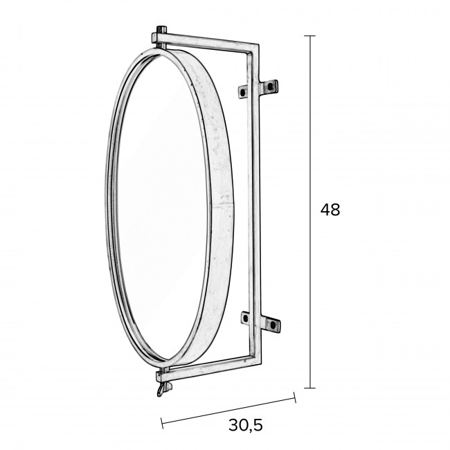 Lara - Miroir ovale en métal