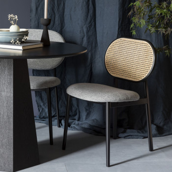 Spike - Chaise en tissu et cannage