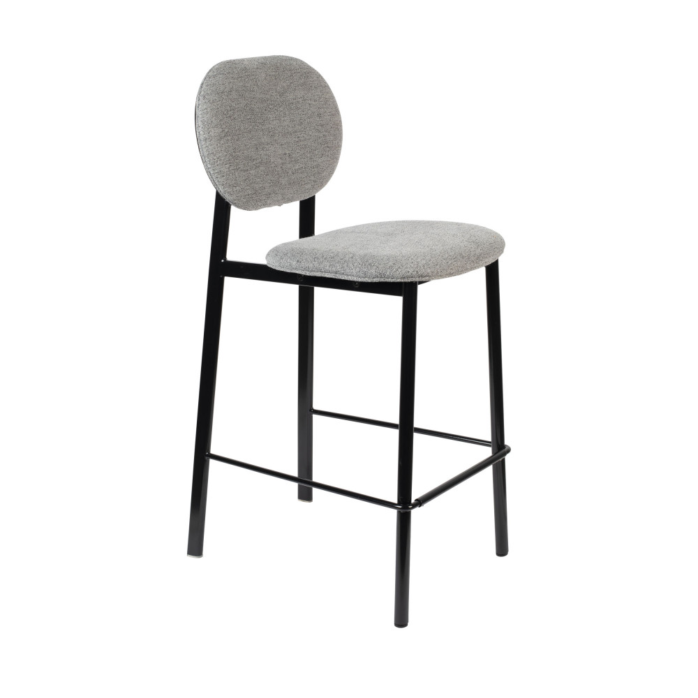 Spike - Tabouret de bar en tissu 65cm - Couleur - Gris clair