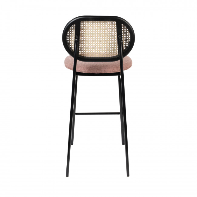 Spike - Tabouret de bar en tissu et cannage 65cm