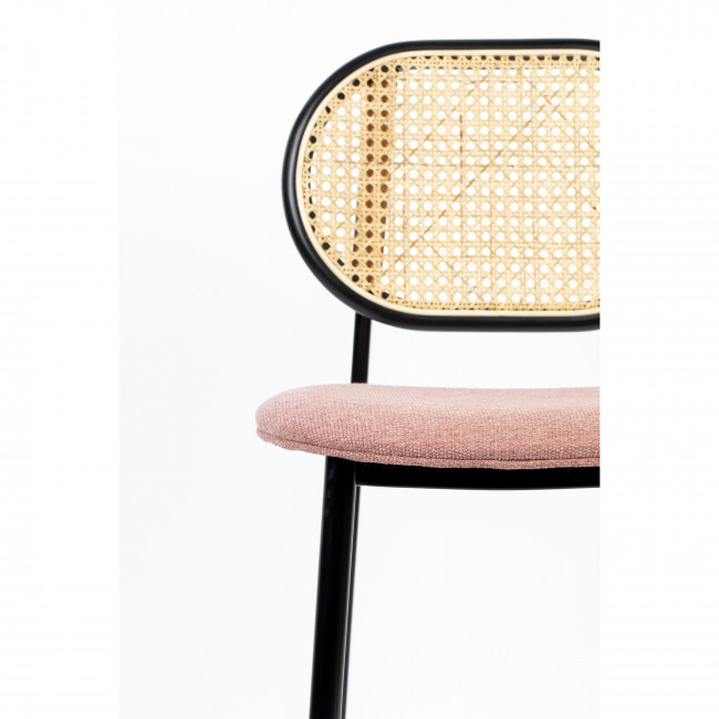 Spike - Tabouret de bar en tissu et cannage 65cm