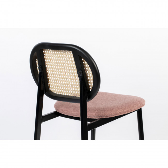 Spike - Tabouret de bar en tissu et cannage 65cm