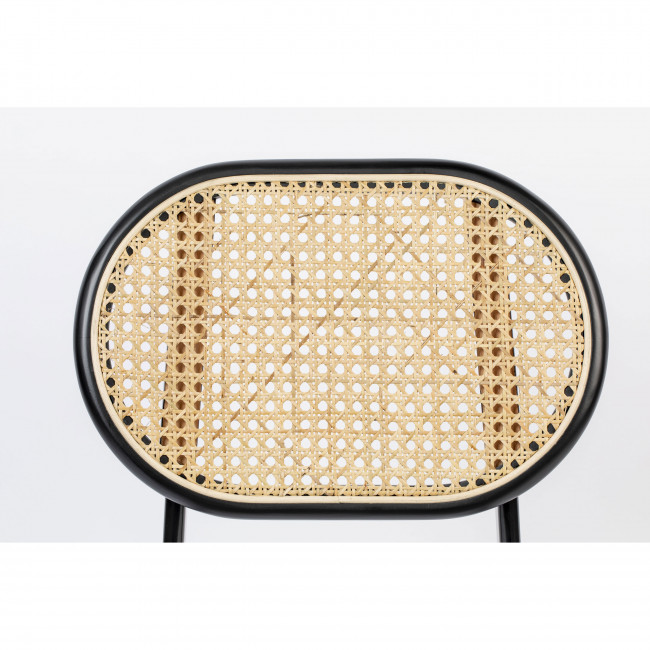 Spike - Tabouret de bar en tissu et cannage 65cm