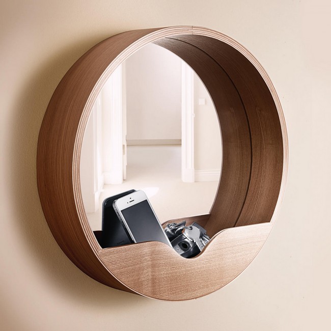 Miroir en bois Round Wall