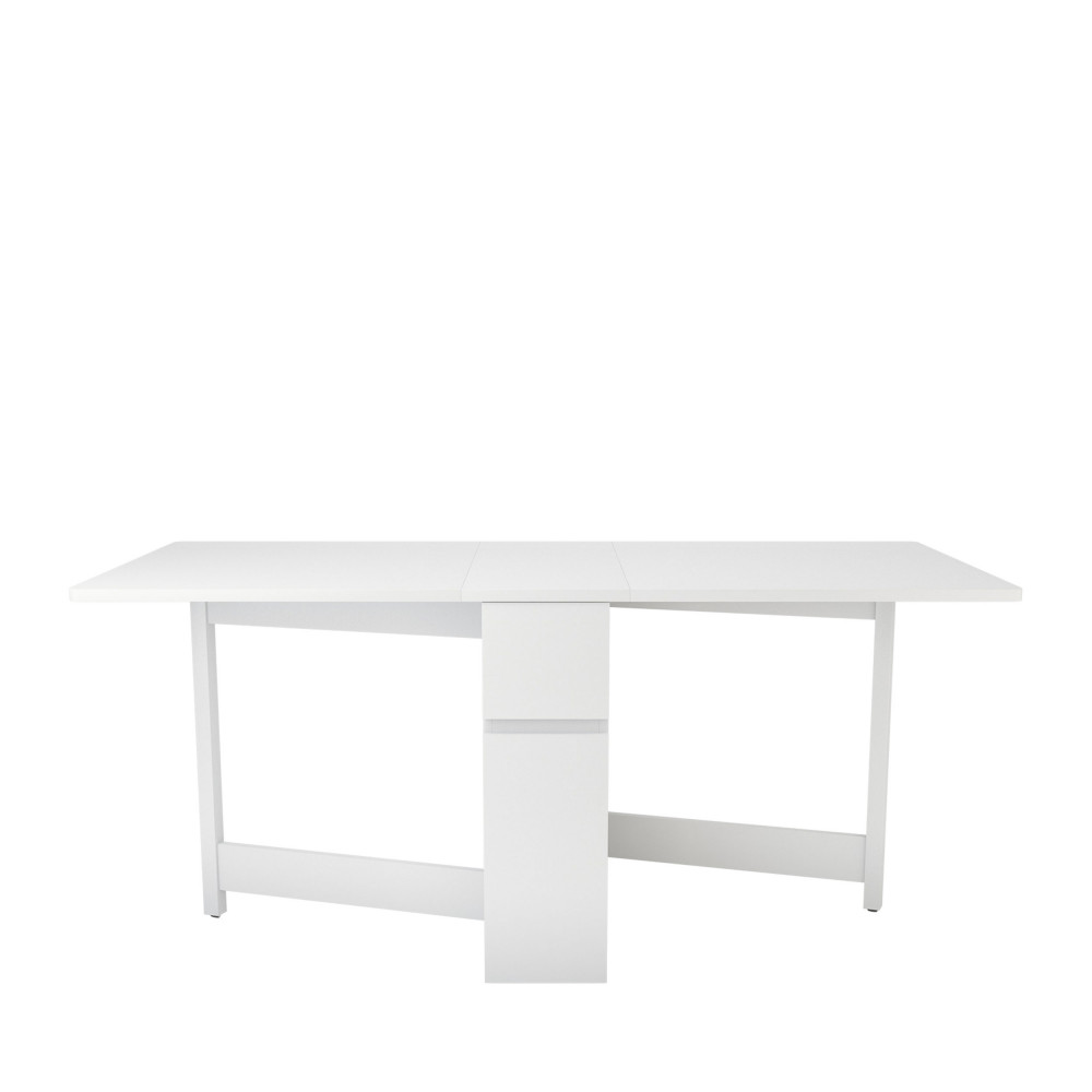 Kungla - Table à manger pliable en bois 170x90cm - Couleur - Blanc