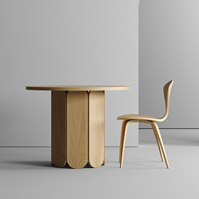 Soft - Table à manger ronde en bois massif ø100cm