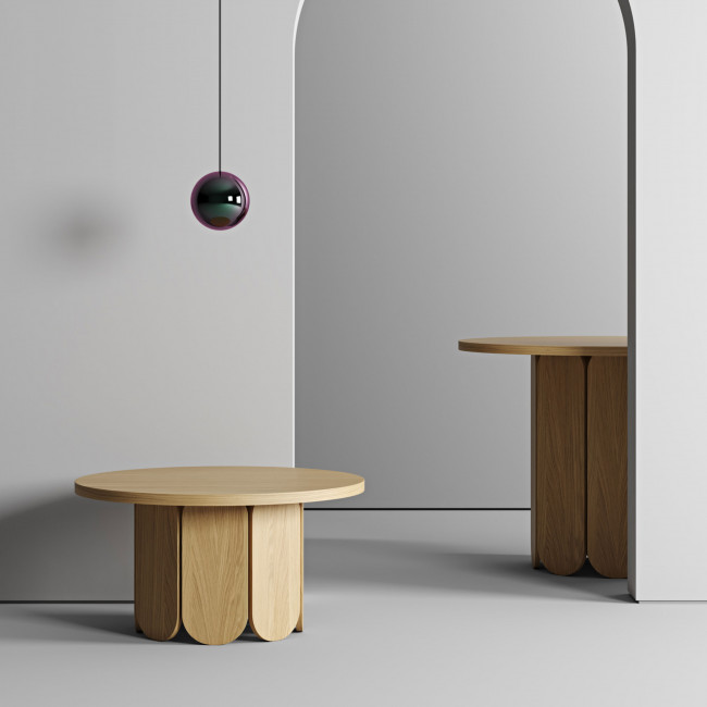 Soft - Table basse ronde en bois massif ø78cm