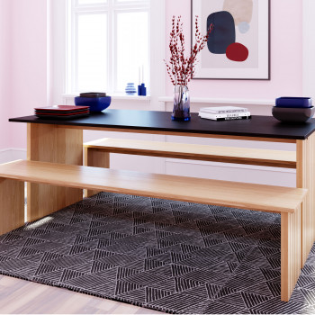 Stripe - Table à manger scandinave en bois 200x90cm
