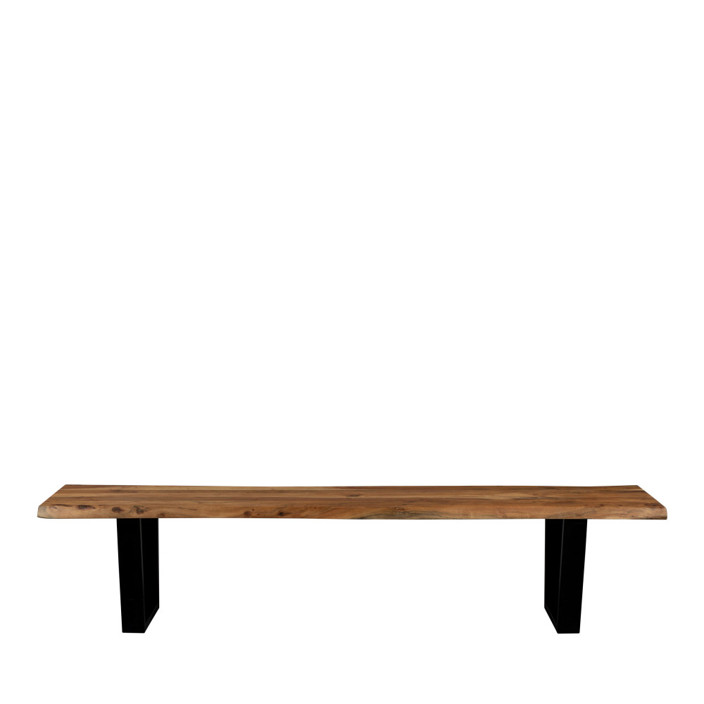 Aka - Banc en bois et métal 180cm - Couleur - Bois foncé / noir