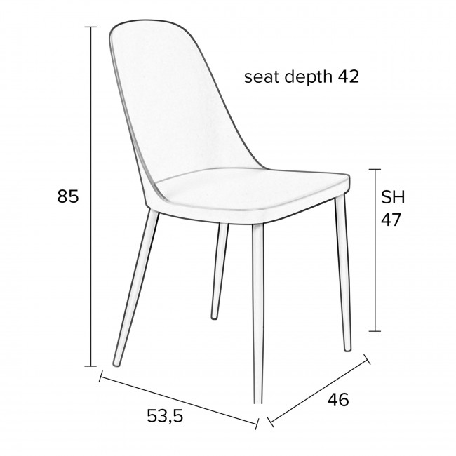 Pip - 2 chaises en résine et métal