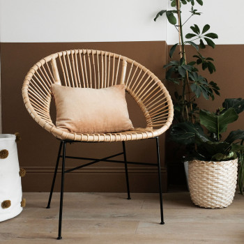 Fauteuil vintage en rotin Cenoa