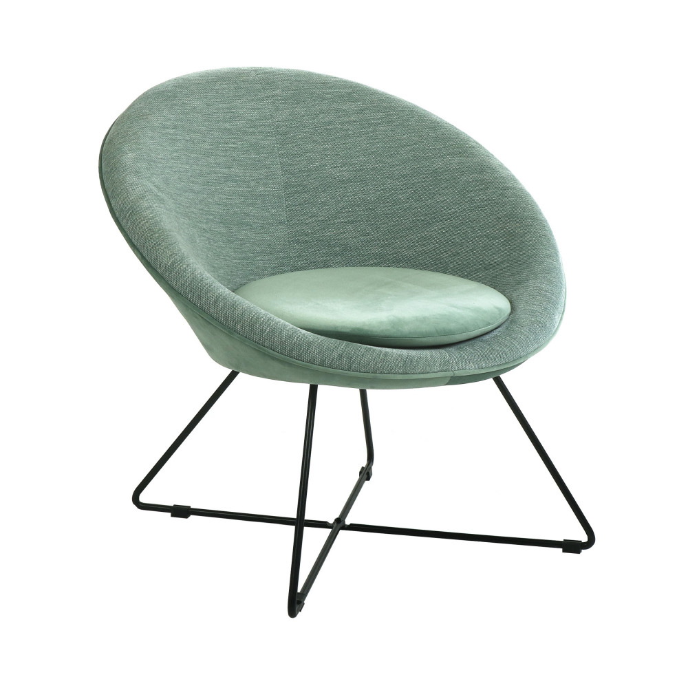 garbo - fauteuil en velours - couleur - turquoise