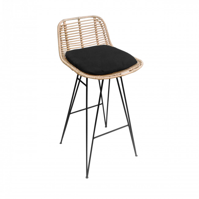 Chaise de bar design en rotin 67cm Capurgana