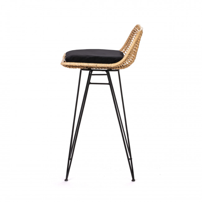 Chaise de bar design en rotin 67cm Capurgana