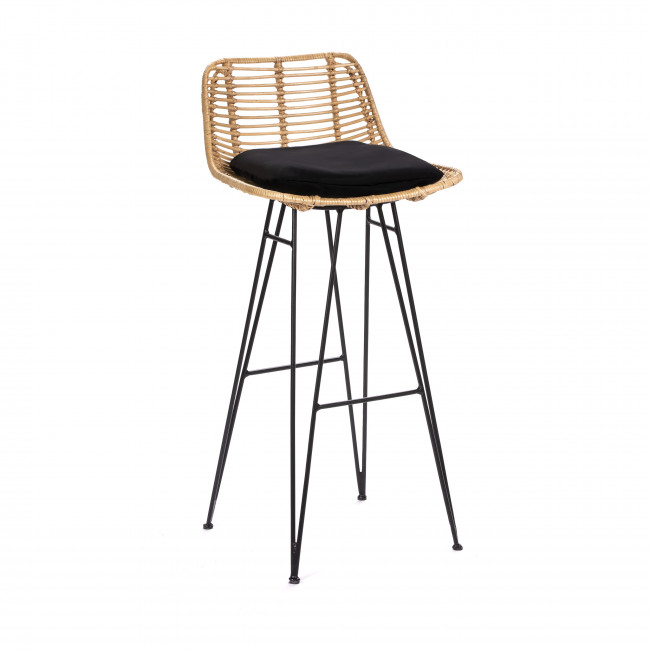 Chaise de bar design en rotin 75cm Capurgana