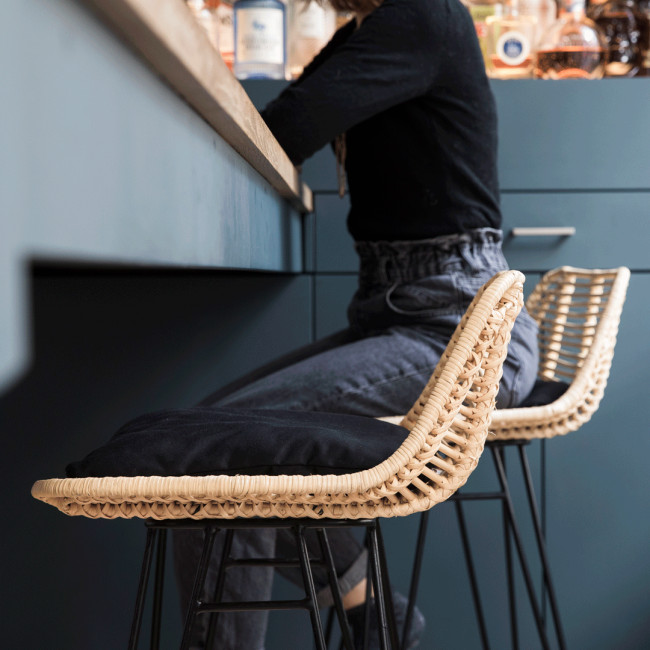 Chaise de bar design en rotin 75cm Capurgana