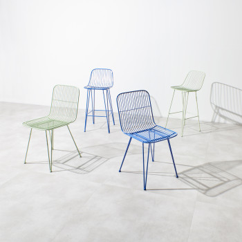 Ombra - 2 chaises de bar design en métal 67cm